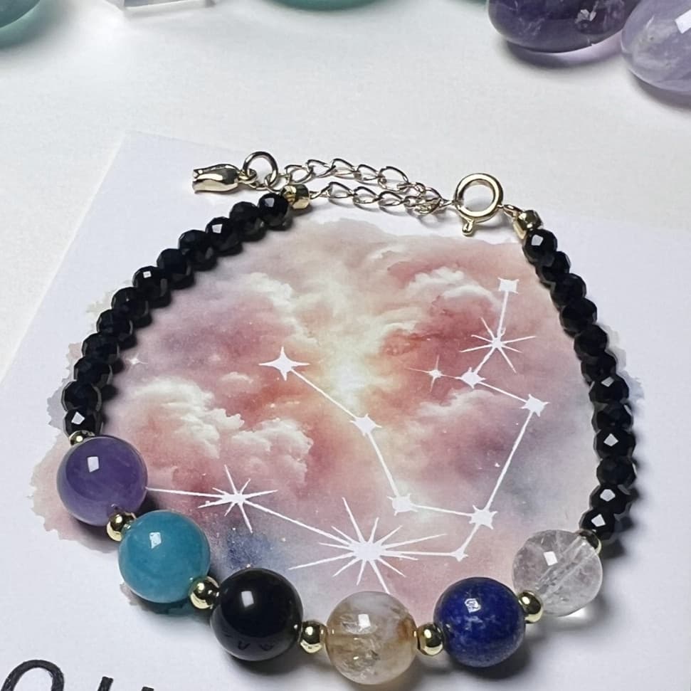 パワーストーンブレスレット 星座の煌めき 天秤座・水瓶座の幸運ブレス