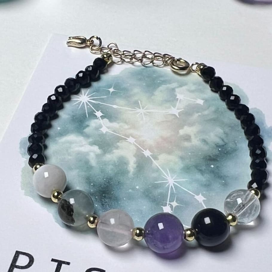 パワーストーンブレスレット 星座の煌めき 天秤座・水瓶座の幸運ブレス