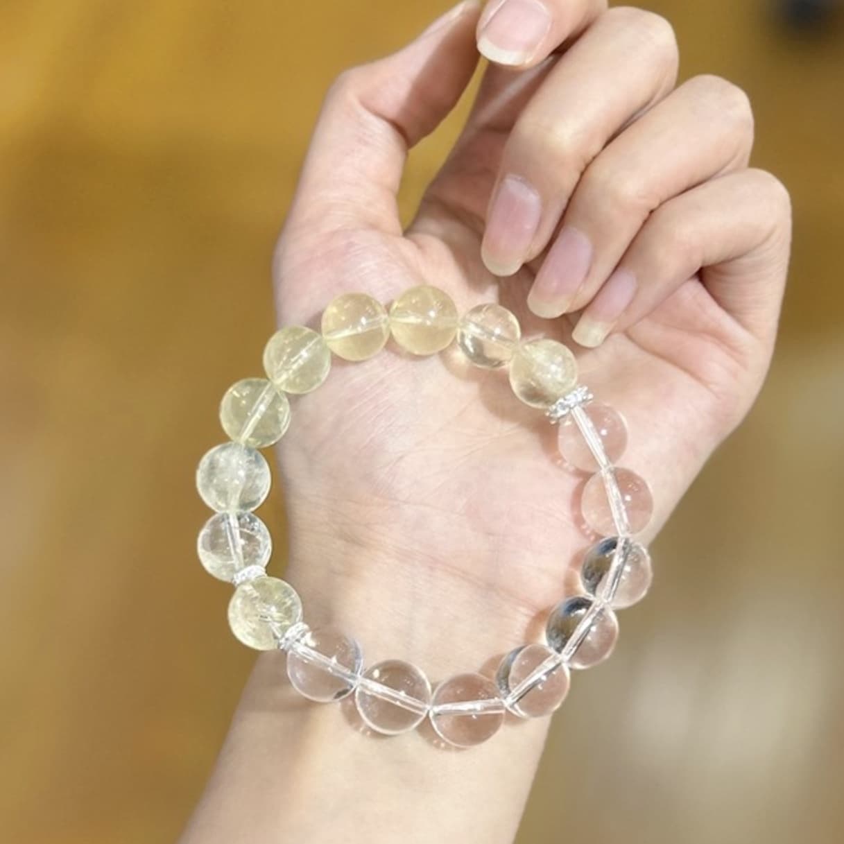 パワーストーンブレスレット 透明天然水晶 仕事運上昇ブレスレット