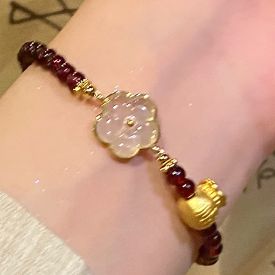 パワーストーンブレスレット 花翔福運 天然石の願い結び