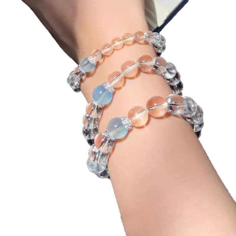 パワーストーンブレスレット 清涼天然水晶 青玉髄ブレスレット