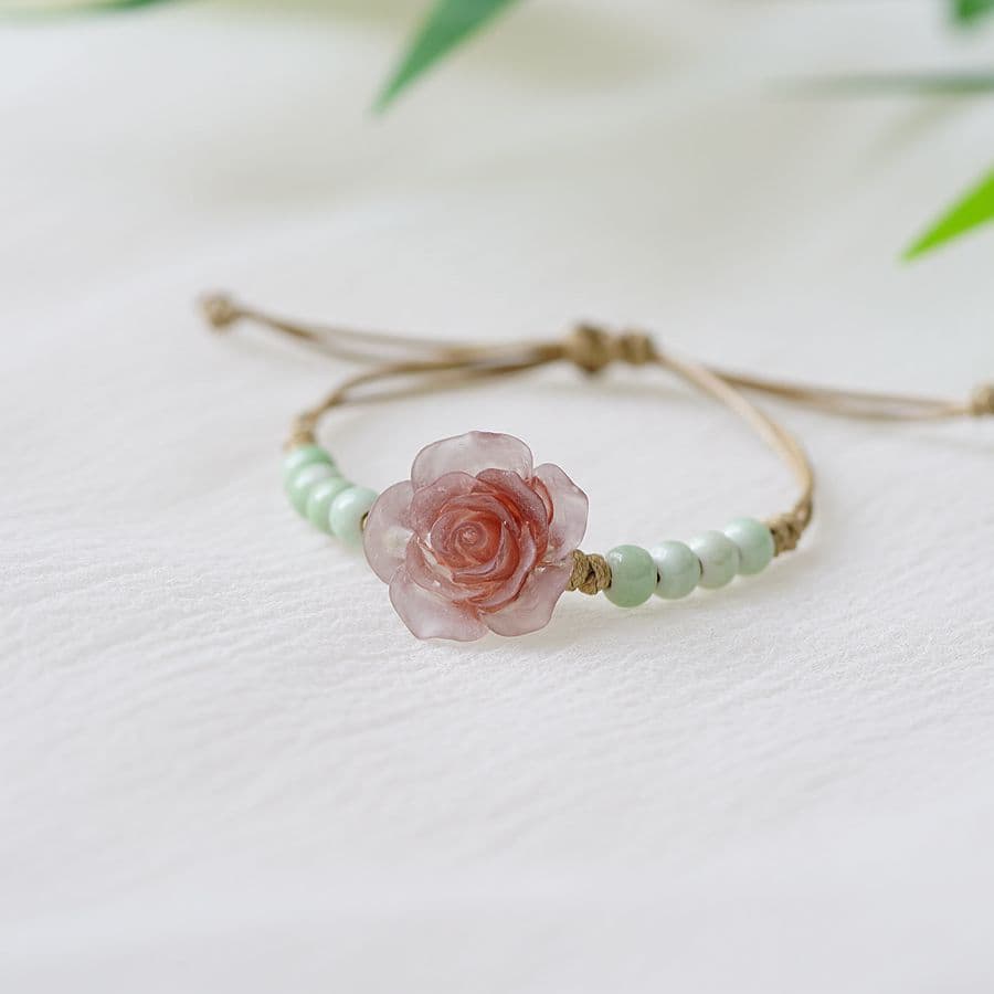 パワーストーンブレスレット パワーストーンブレスレット 華やか薔薇の癒し手環