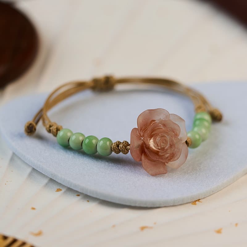 パワーストーンブレスレット パワーストーンブレスレット 華やか薔薇の癒し手環