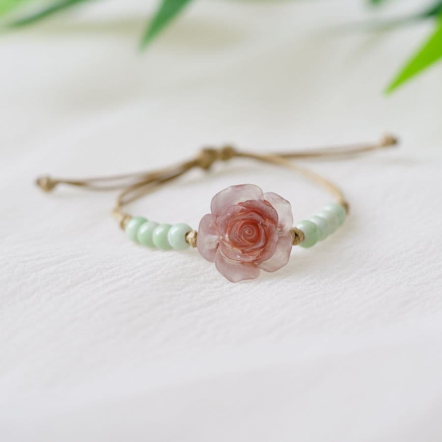 パワーストーンブレスレット パワーストーンブレスレット 華やか薔薇の癒し手環